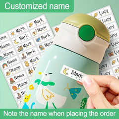 120 Personalized Name Stickers Waterproof Labels 3x1 Variety Patterns