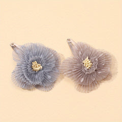2pcs Mesh Flowers Hair Clips Head Jewelry for Girls