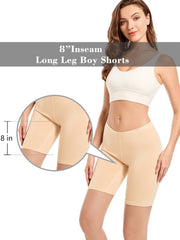 4 Pcs Breathable BoyShort Panties Medium Stretch Cotton Women's Lingerie