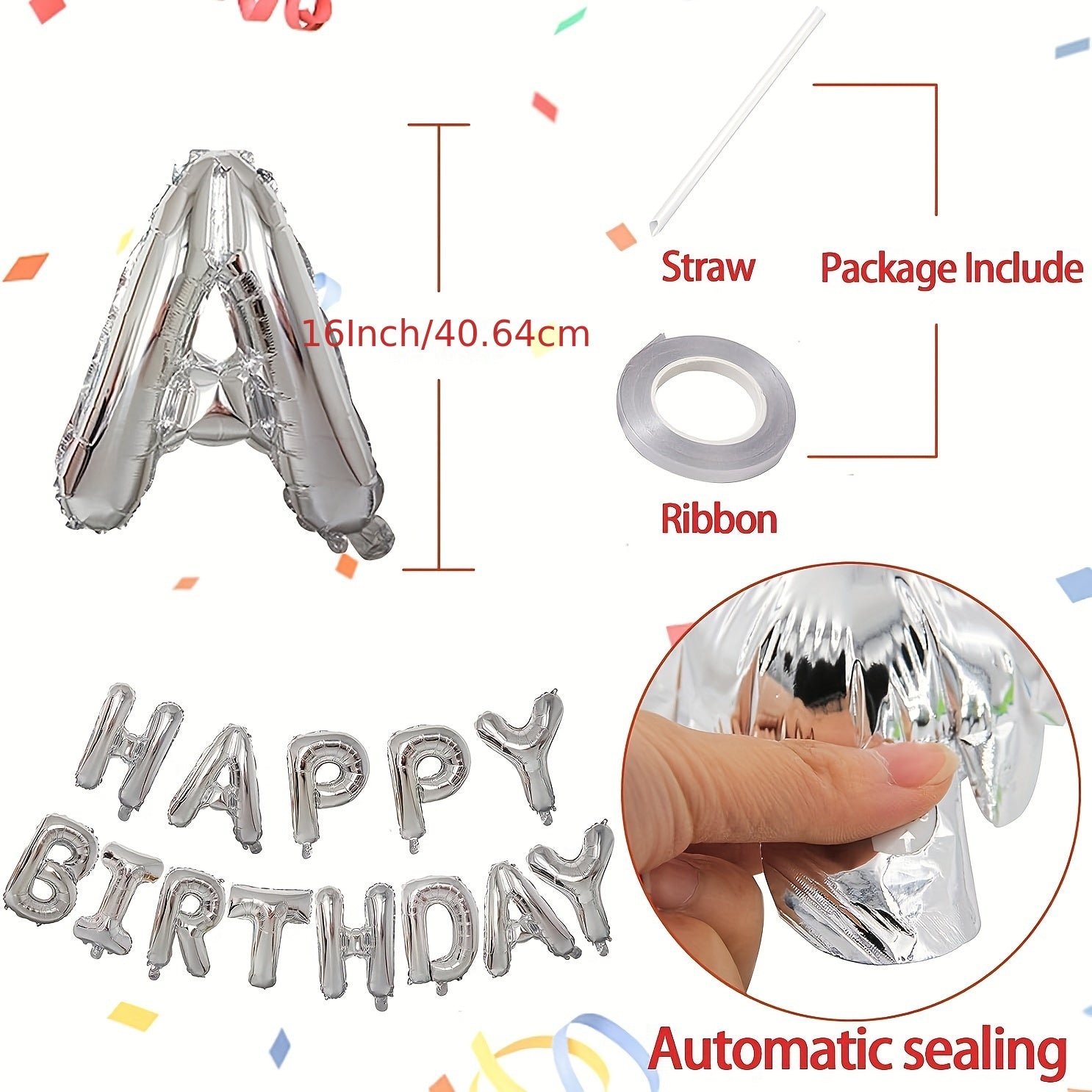 Happy Birthday Balloon Banner 40 64 Cm Reusable Balloons Party Supplies