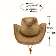 Casual Sunshade Straw Hat for Summer Beach Travel Unisex