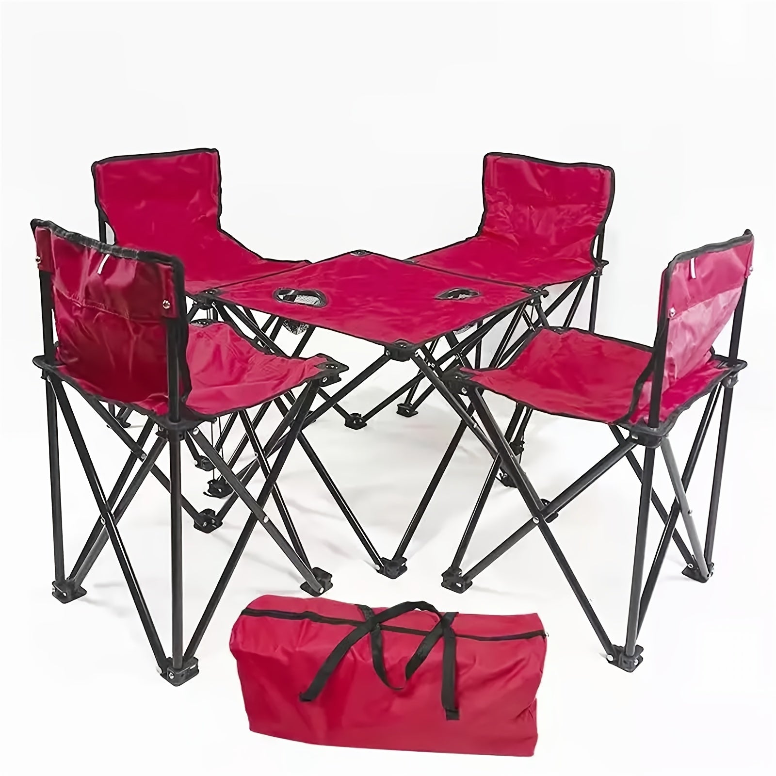 5pcs Outdoor Camping Table And Chair Set Portable Folding Table And Chair