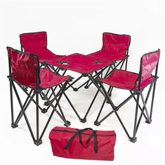 5pcs Outdoor Camping Table And Chair Set Portable Folding Table And Chair
