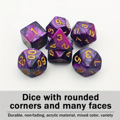 7pcs Party Polygon Dice Set Funny Games For Family Gatherings