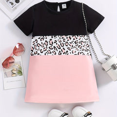 Baby Girls Casual Leopard Dress for Summer Party
