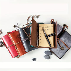 Mini Leather Cover Waterproof Retro Notebook Travel Diary