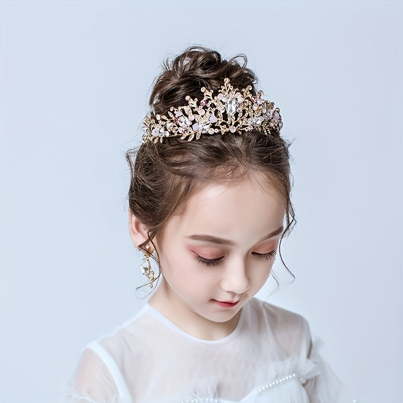 Girls Crown Headdress Set for Birthday Wedding Party