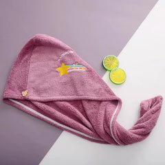 Embroidered Dry Hair Cap Absorbent Quick Drying Hair Towel