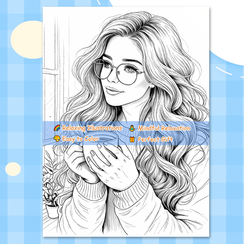 GENTLE GIRL Adult Coloring Book - Perfect Gift for Christmas, Birthdays, Friends