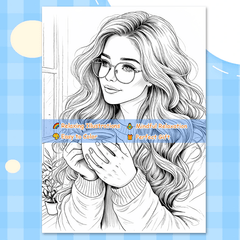 GENTLE GIRL Adult Coloring Book - Perfect Gift for Christmas, Birthdays, Friends