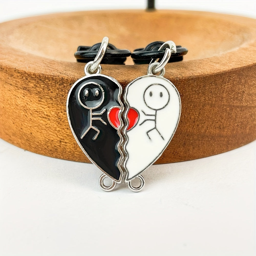 2pcs Heart Keychain Set for Bags Purses Car Keys