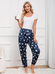 Star Pattern Lounge Pants Casual Soft Elastic Waistband Womens Loungewear
