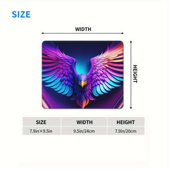 Square Sewn Edge Mouse Pad Eagle Wings Pattern Office Home Gaming Desktop Laptop