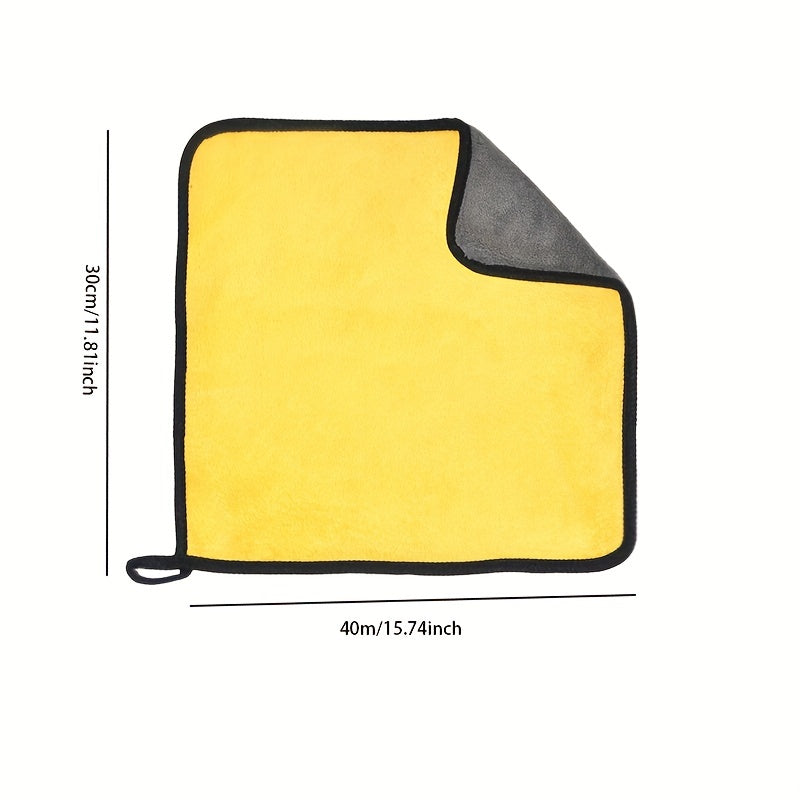 Double Layer High Density Car Wash Towel Thickened Absorbent Fiber Coral Fleece