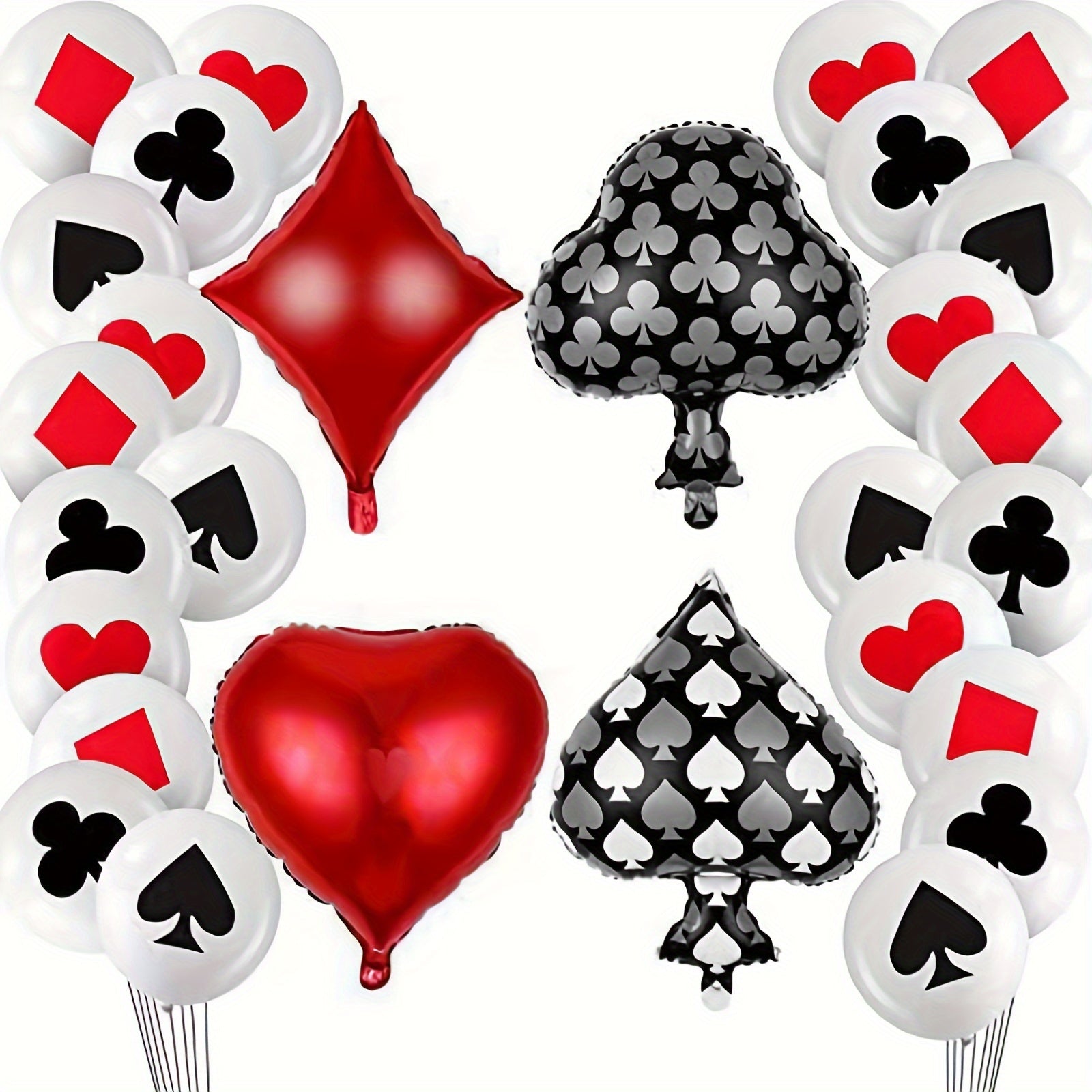 Poker Themed Balloon Party Red Element Balloon Set