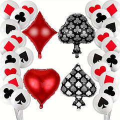 Poker Themed Balloon Party Red Element Balloon Set