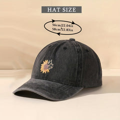 Unisex Sunflower Butterfly Baseball Cap Adjustable Outdoor Sport Hat