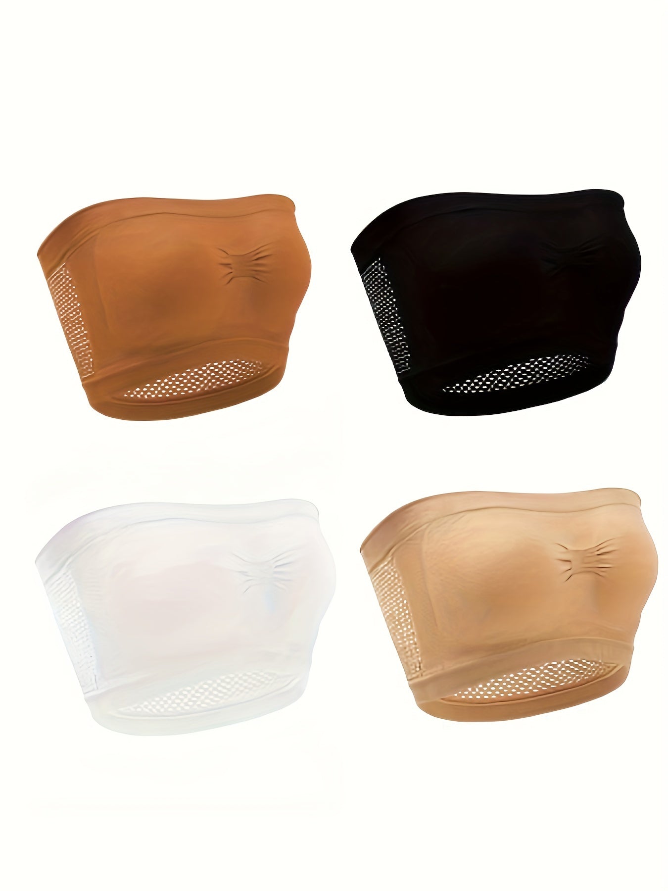 4pcs Seamless Bandeau Bras Stretch Everyday Bra Women's Lingerie