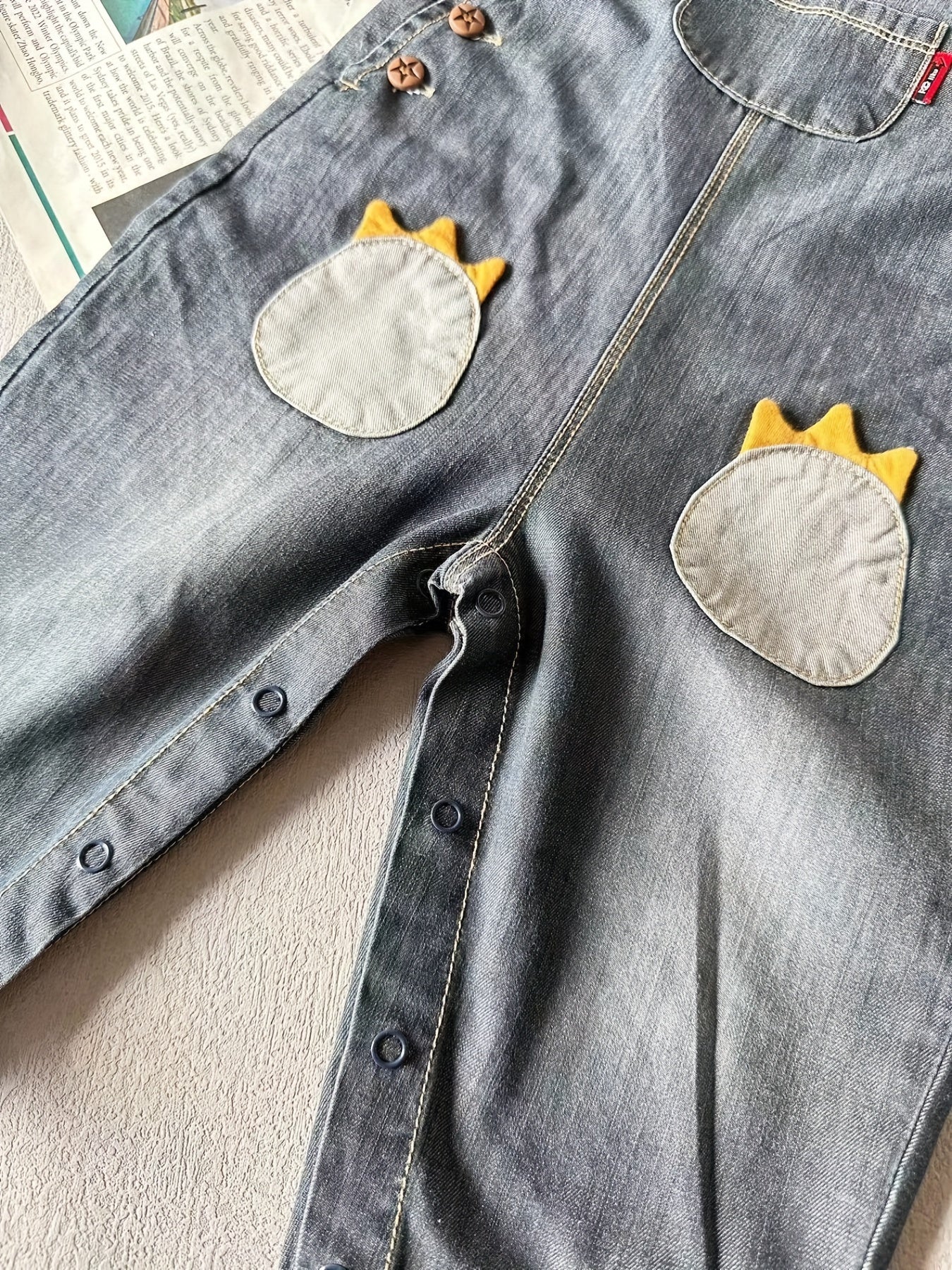 Baby Boys Suspender Pants Dinosaur Palm Print Pocket Overalls