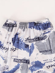 Boys Block Letter Print Casual Shorts