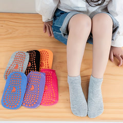 3 Pairs Kids Non-Slip Silicone Floor Socks for Trampoline Indoor Use