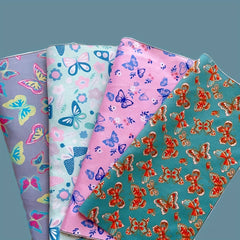 8pcs Colorful Butterfly Theme Fabric Fat Quarter DIY Sewing Supplies