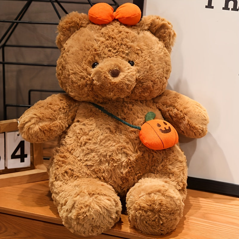 Halloween Teddy Bear Plush Toy with Pumpkin Bag