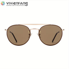 VIVIENFANG Round Polarized Aviator Sunglasses For Men UV Protection