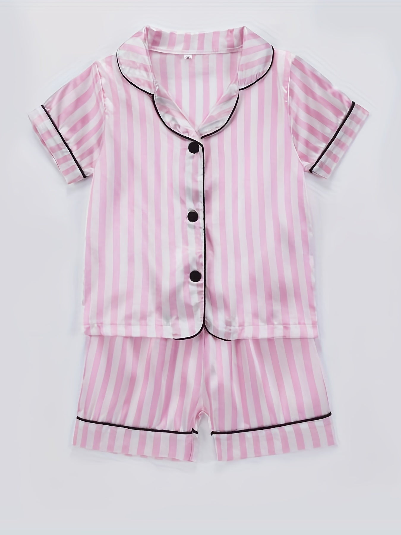 Girls Stripes Print Pajamas Set for Summer