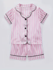 Girls Stripes Print Pajamas Set for Summer