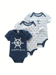 3pcs Baby Graphic One-piece Clothes Newborn Cotton Summer Romper