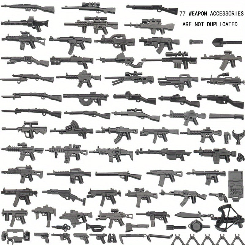Military Minifigures Building Blocks Weapon Accessories Equipment Bag