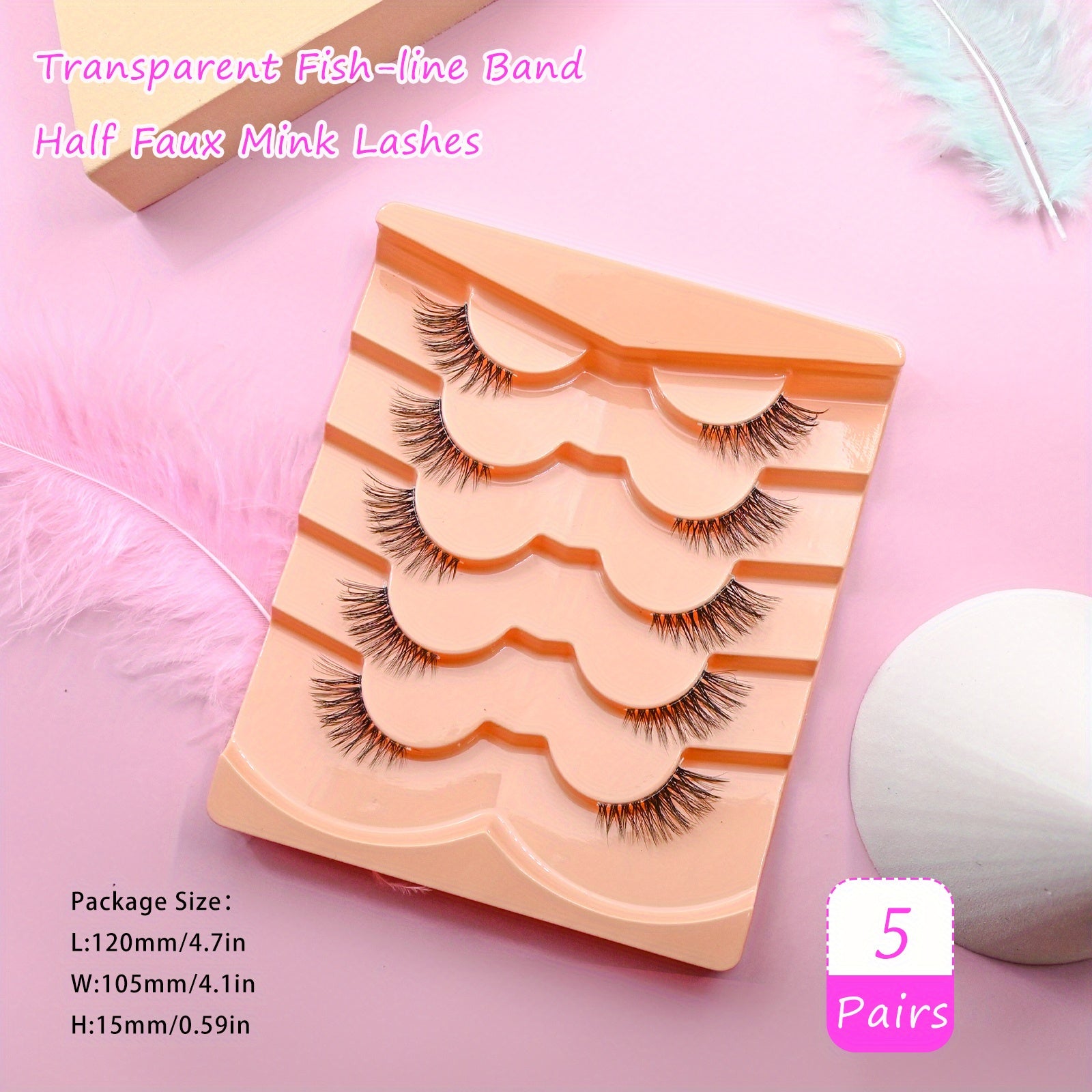 Wispy Natural Look 3D Faux Mink Half Lashes