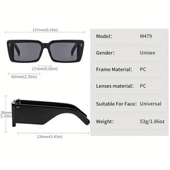 Thick Frame Square Sunglasses for Men Women PC Glasses