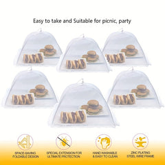 6pcs Large Outdoor Food Cover Mesh Screen Tents Umbrella Fly Food Covers