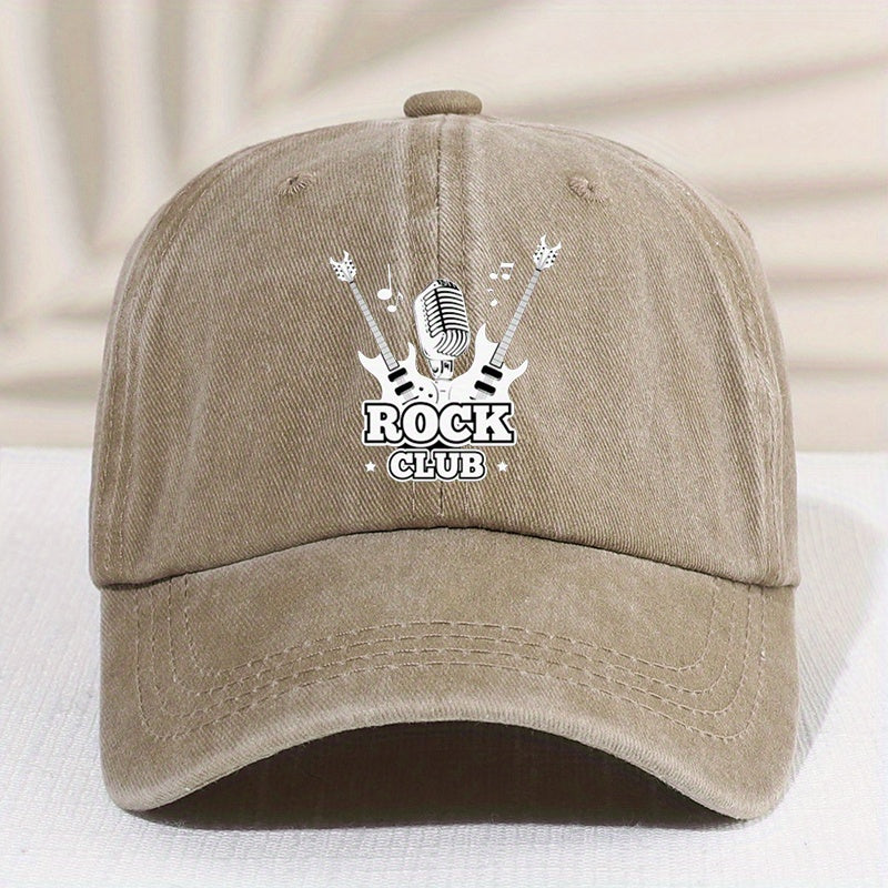 Casual Vintage ROCK CLUB Distressed Cap Sun Protection Comfortable Cap