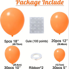 85pcs Orange Latex Balloon Garland Arch Set Party Decoration Supplies