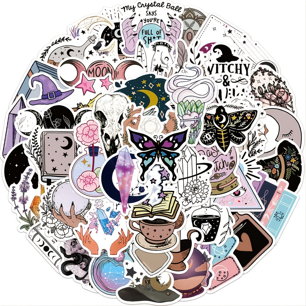50pcs Cartoon Waterproof Personality Astrology Tarot Gothic Stickers