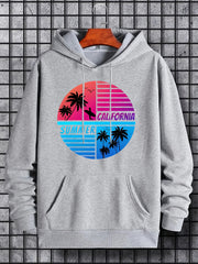 Head Statue Print Hoodie Men's Casual Pullover Hooded Sweatshirt