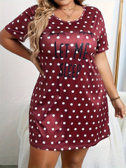 Eyelash & Polka Dot Print Sleep Dress