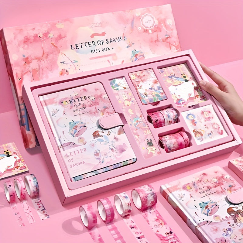 Girl Heart Notebook Sticker Tape Decoration Set