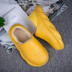 Men's Warm Fleece Slip On Slippers, Outdoor Walking Shoes