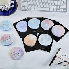 6pcs Planet Sticky Notes Moon Earth Planet Notes Self Adhesive 3 Inches