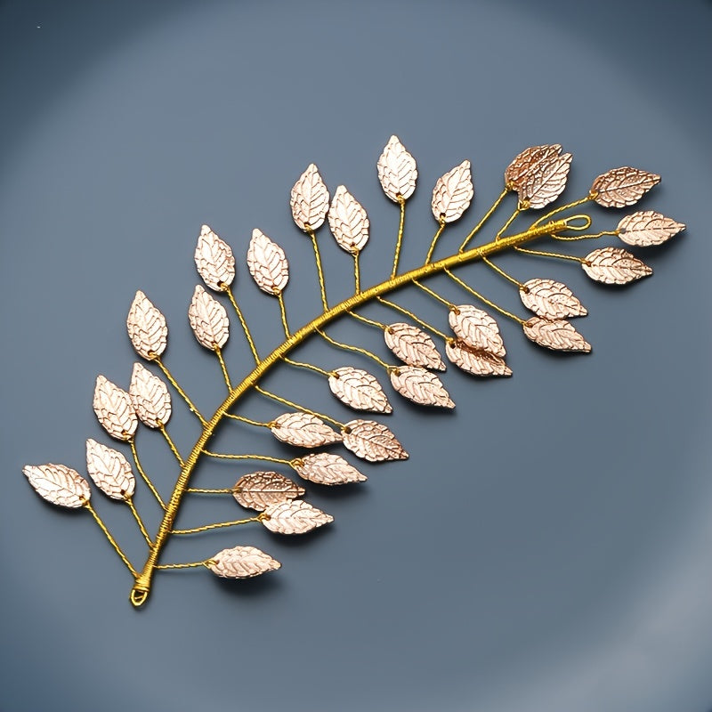 Golden Leaf Wedding Headband for Bridesmaid