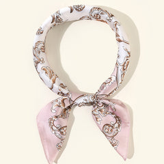70cm Pink Square Scarf Vintage Casual Shawl Neckerchief Hair Access.