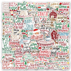 100pcs Christmas Vinyl Stickers Funny Holiday Stickers For Teens & Adults