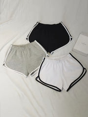 3pcs Elastic Waist Dolphin Shorts Casual Comfy Daily Shorts Women's Clothing