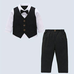 Boys Gentleman Suit Formal Shirt Vest Pants Set