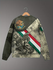 Mexico Eagle Print Men's Graphic Sweatshirt for Autumn Winter