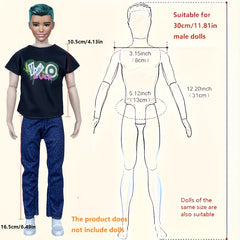 8 Pack Unisex Doll Clothing Set Assorted Outfits for 30-02 cm Action Figures